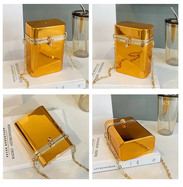 Glossy Acrylic Women Party Clutch Evening Handbag Crossbody Bag