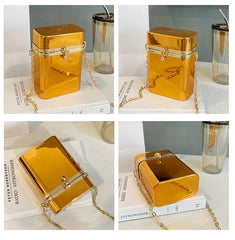 Glossy Acrylic Women Party Clutch Evening Handbag Crossbody Bag