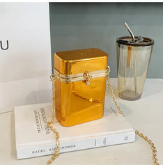 Glossy Acrylic Women Party Clutch Evening Handbag Crossbody Bag