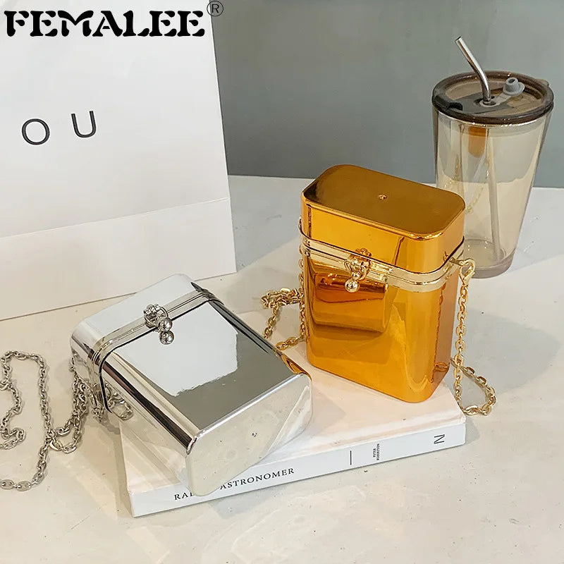 Glossy Acrylic Women Party Clutch Evening Handbag Crossbody Bag