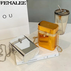 Glossy Acrylic Women Party Clutch Evening Handbag Crossbody Bag