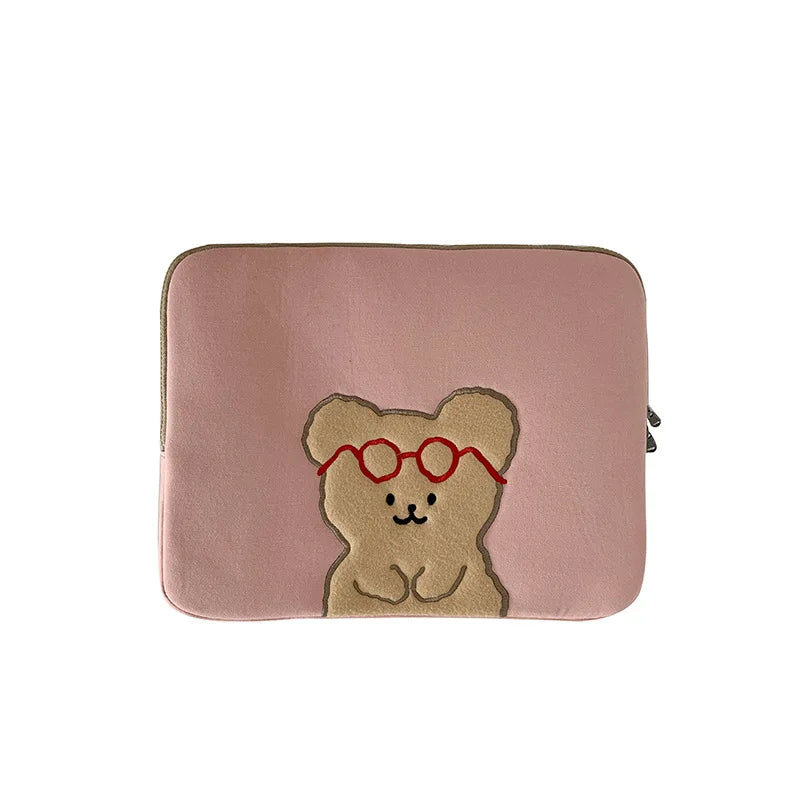 Ins Korea IPad Pouch for IPad Pro Air Cartoon Bear Sleeve Case Bag 11 13 15 Inch