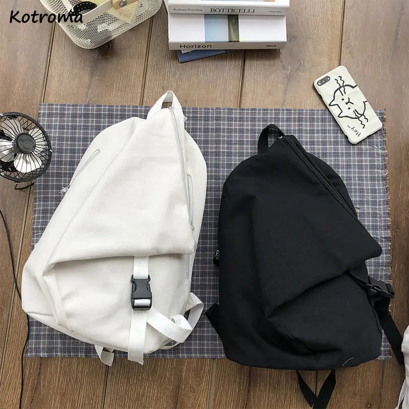 Ins College Students Backpacks Large Capacity Canvas Bag