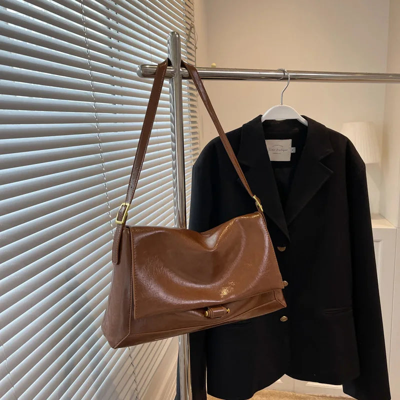 Ins Ladies Retro Postman Bag Adult Girls Tote Bag Women's Shoulder Bag