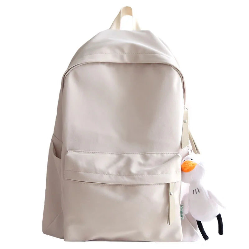 Ins Solid Backpack Female Harajuku Bag Middle School Students