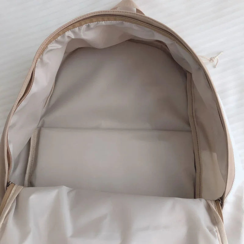 Ins Student Backpacks Patchwork Large Capacity Waterproof Bag