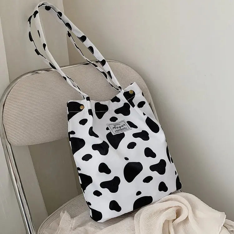 Leopard Print Canvas Shoulder Bag for Girls