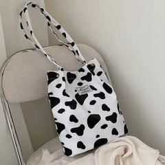 Leopard Print Canvas Shoulder Bag for Girls