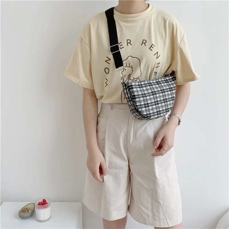 Summer Women's Canvas Shoulder Bag Dumplings Handbags