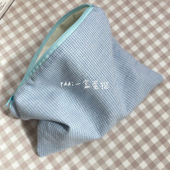Sweet Plaid Cosmetic Bags Women Zipper Canvas Case Makeup Storage Pouch