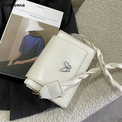 Vintage Shoulder Bag Women Cozy Square Underarm PU Leather Cross Body