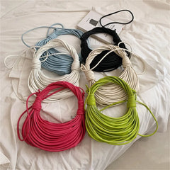 Ins Women's Spring Woven Knot PU Shoulder Bag
