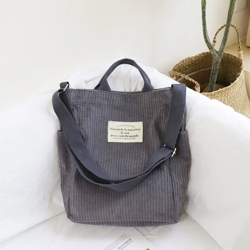 Corduroy Canvas Bag Single Shoulder Slung Velvet