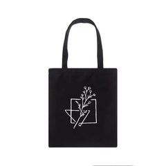 Y2K Plant Print Canvas Bag Large-Capacity Shopper Shoulder Bag