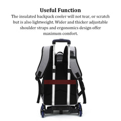 Insulated Lunch Bag Adjustable Shoulder Straps Anti-scratch Outdoor Backpack