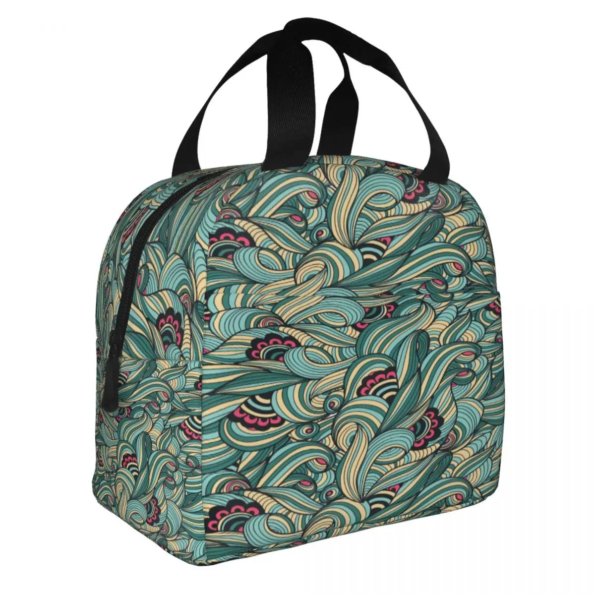 Insulated Lunch Bag Thermal Wave Tote Cooler Picnic Food Box Bag