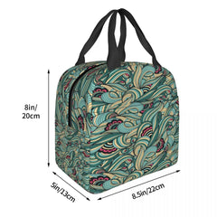 Insulated Lunch Bag Thermal Wave Tote Cooler Picnic Food Box Bag