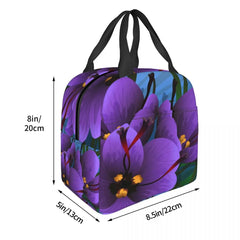 Insulated Lunch Bag Thermal Saffron Flower Tote Cooler Picnic Food Lunch Box Bag