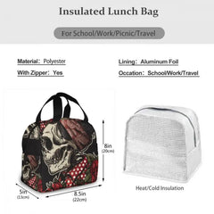 Insulated Lunch Bag Thermal Woman Skull Tote Bags Cooler Picnic Food Lunch Box B