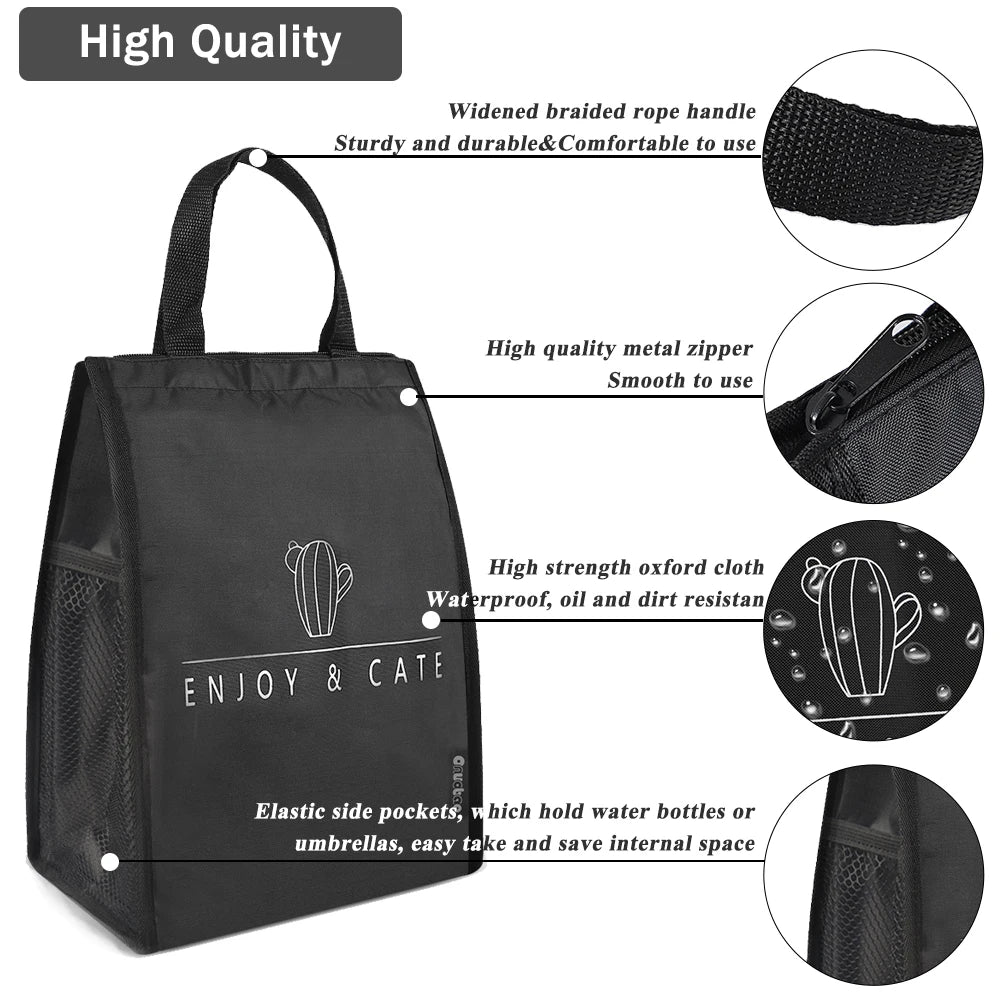 Insulated Lunch Bag Waterproof Lunch Box Bag Tote Bento Bag