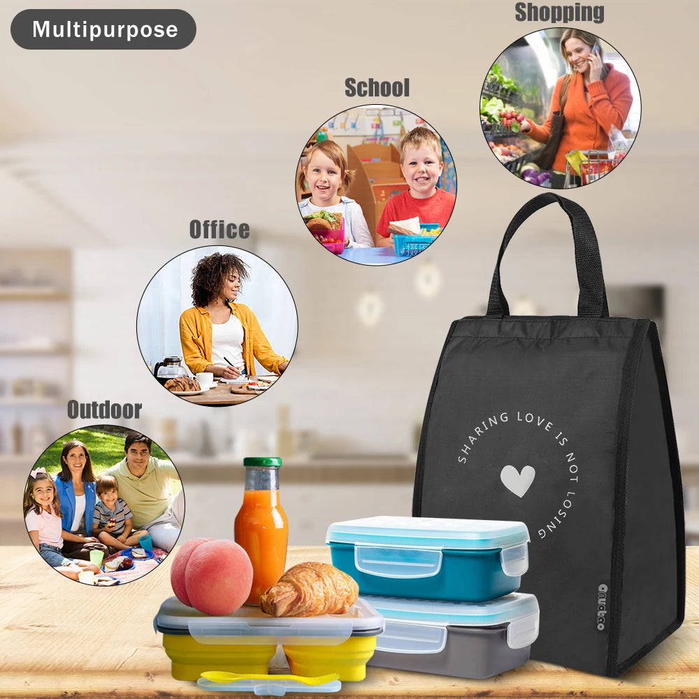 Insulated Lunch Bag Waterproof Lunch Box Bag Tote Bento Bag