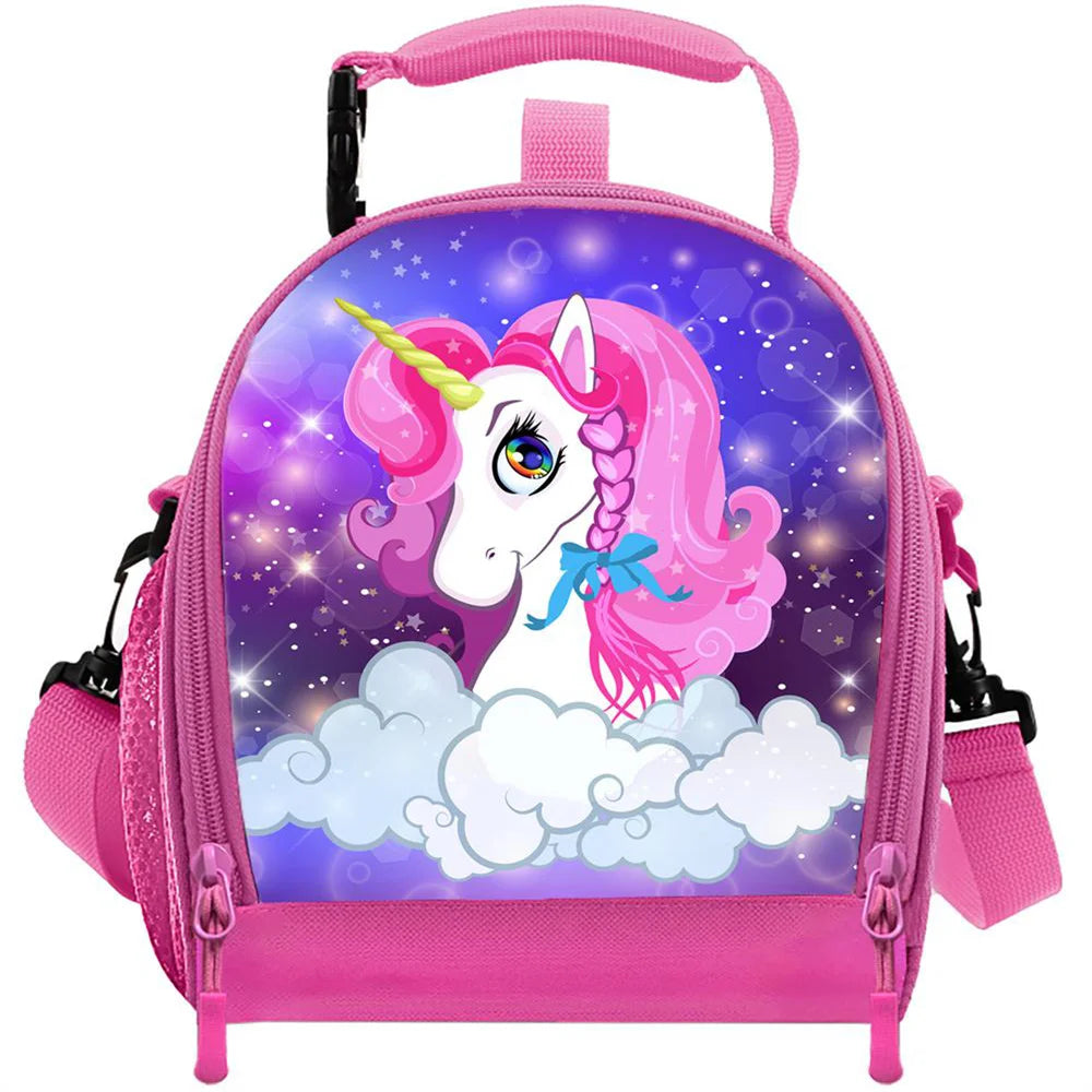 Girls Insulated Lunch Bag Thermal Reusable Tote Daycare Cooler School Snacks