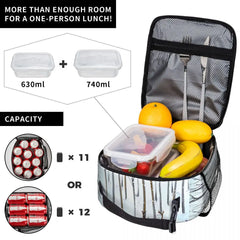 Insulated Lunch Box Deer Forest Cooler Bag Leak-proof Lunch Tote Wine Bag