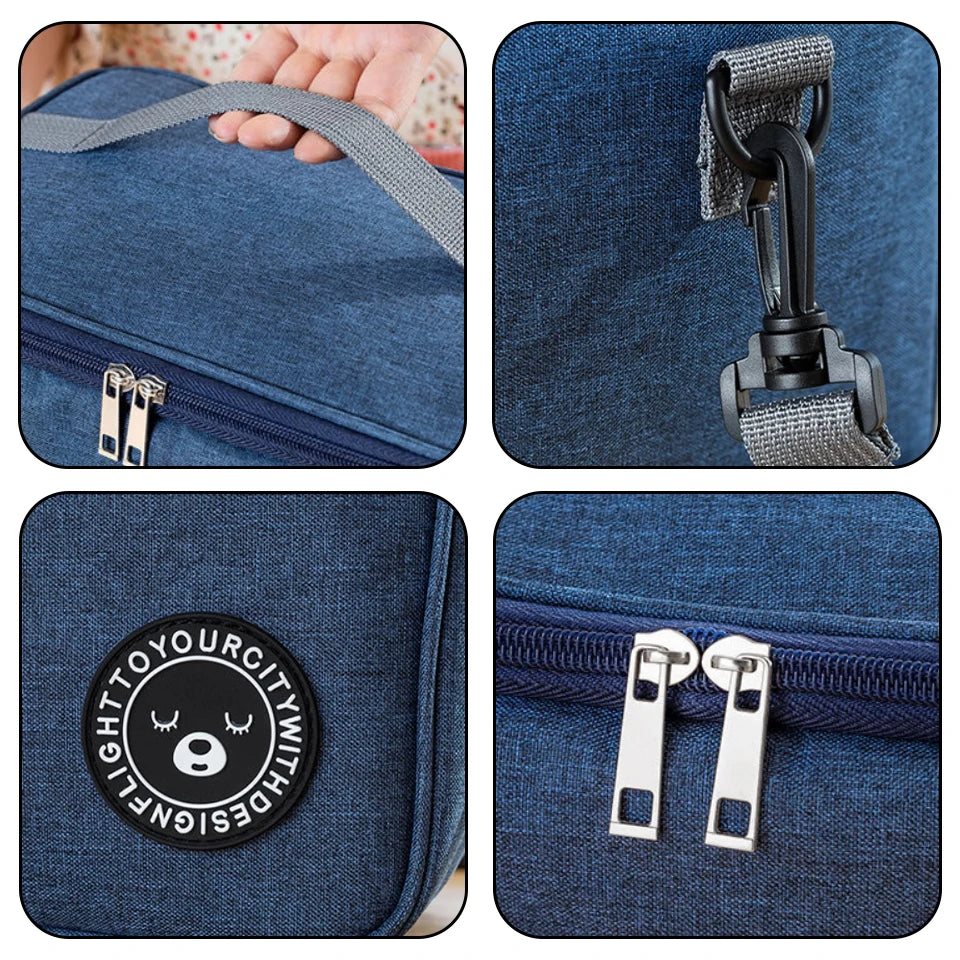 Insulated Lunch Box Men Women Travel Portable Camping Picnic Bag