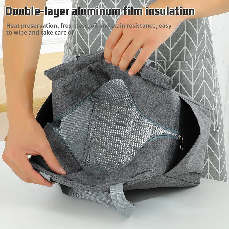 Insulation Lunch Box Bag Aluminum Foil Large Capacity Cold Storage Work Student