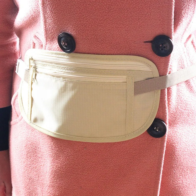 Invisible Travel Waist Pouch For Passport Money Belt Bag Hidden Security Wallet