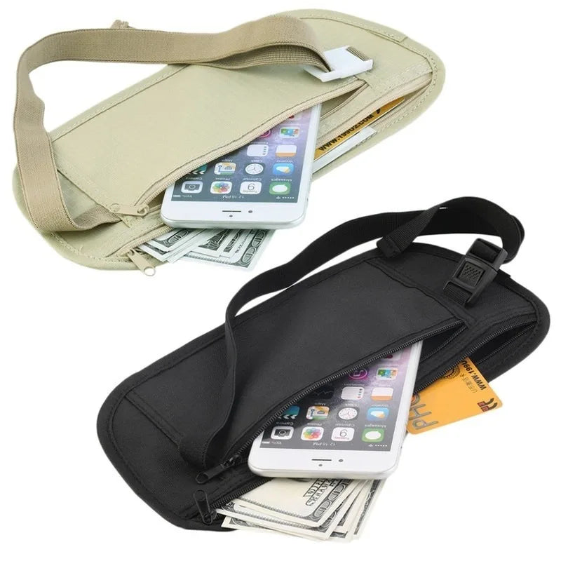 Invisible Travel Waist Pouch For Passport Money Belt Bag Hidden Security Wallet