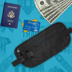 Travel Money Belt Bag Passport Waist Pouch