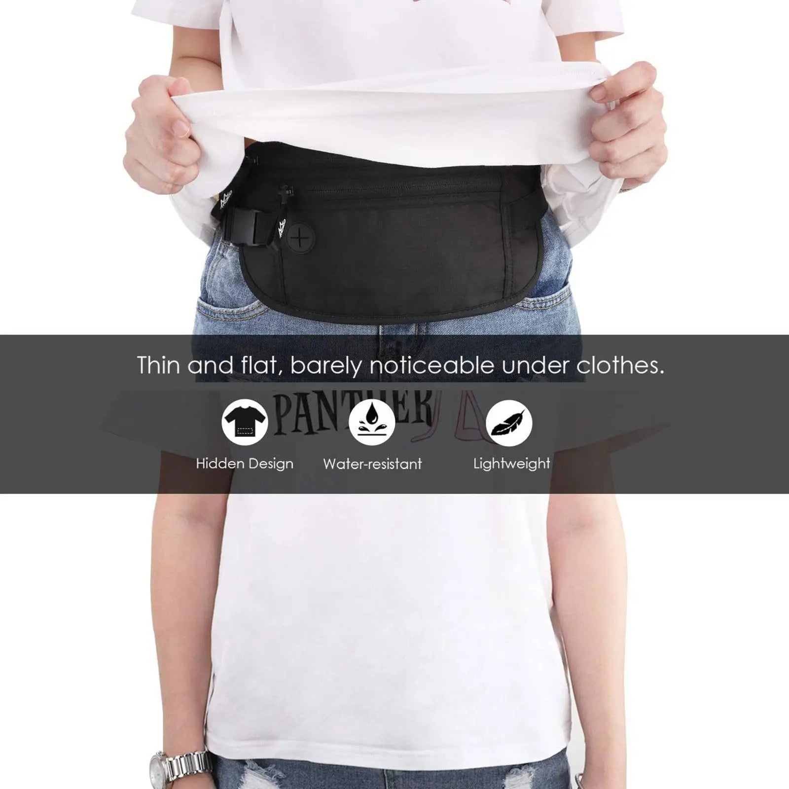 Travel Money Belt Bag Passport Waist Pouch
