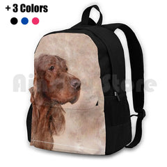 Irish Setter Dog Hiking Backpack Waterproof Camping Travel