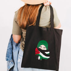 Jerusalem Palestinian Map Flag Love Heart Al Aqsa Mosque Arabic Women Canvas Sho
