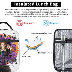 Hocus Pocus Insulated Lunch Bag Halloween Portable Thermal Cooler Women Kids