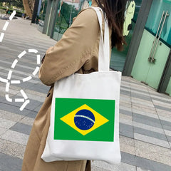 Brazil Brazilian Flag Soccer Ball Football Lover Women Girl Canva...
