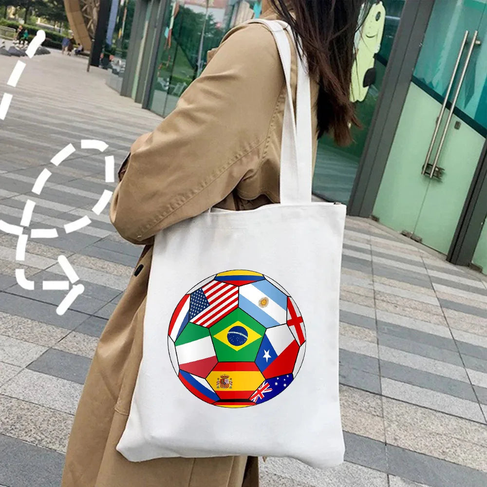 Brazil Brazilian Flag Soccer Ball Football Lover Women Girl Canva...