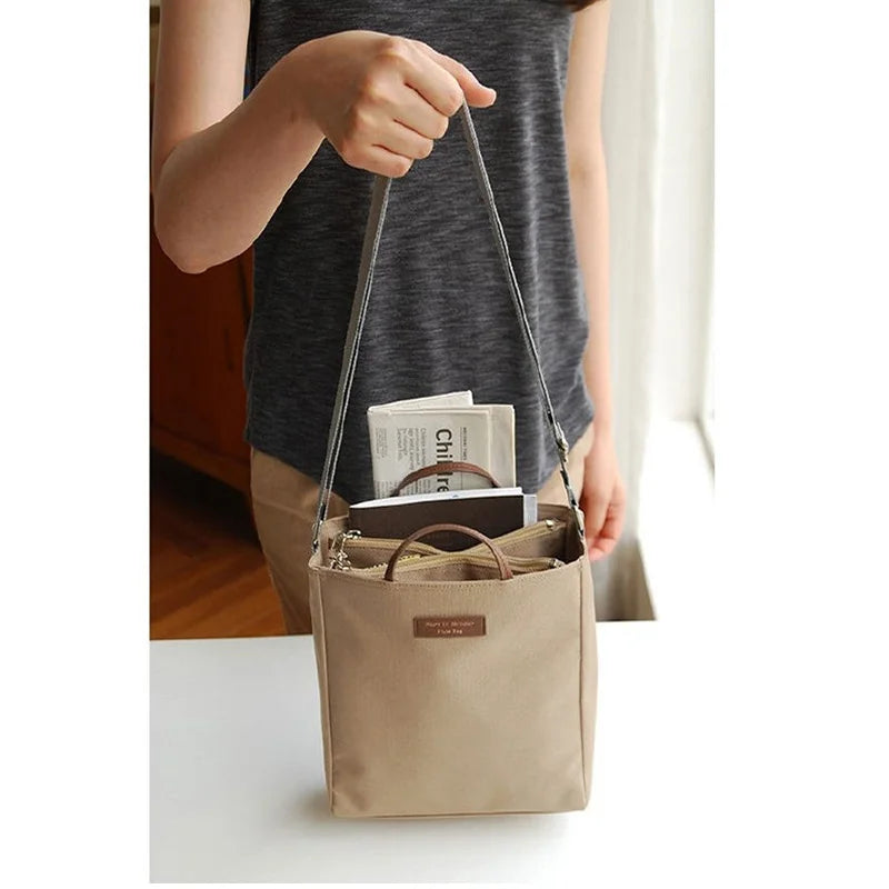 Multifunctional Canvas Tote Clutch Women Travel Necessaire Storage Handbag
