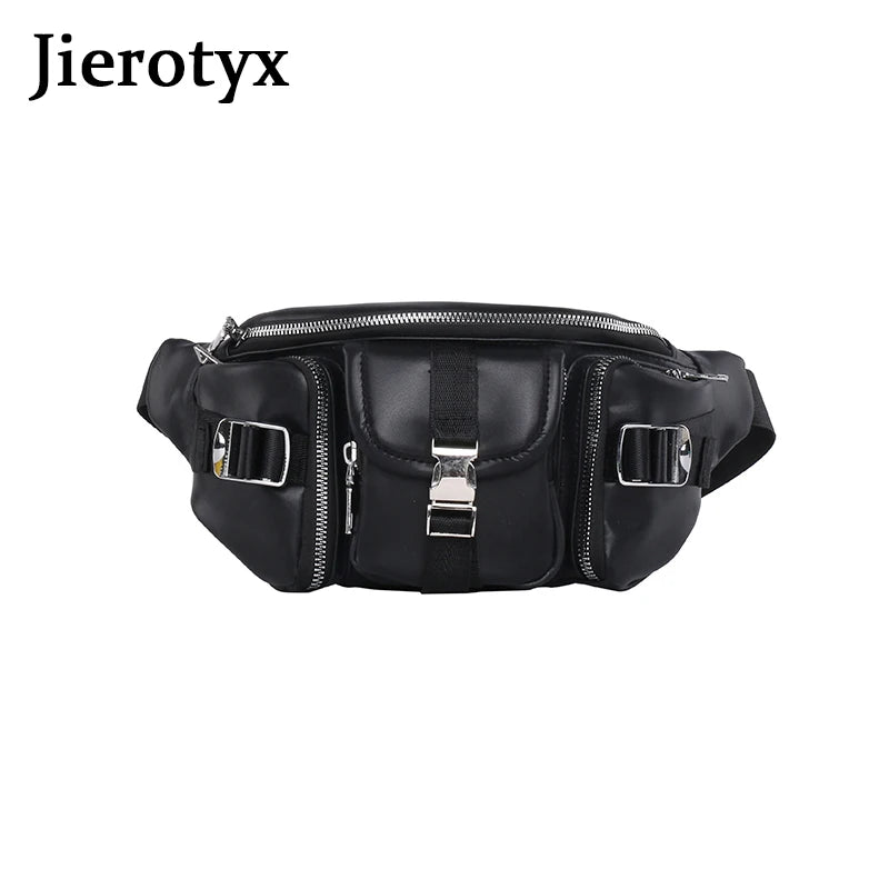 JIEROTYX Waist Bags Punk Hip-Hop Belt Bag Fanny Packs Chest Bags