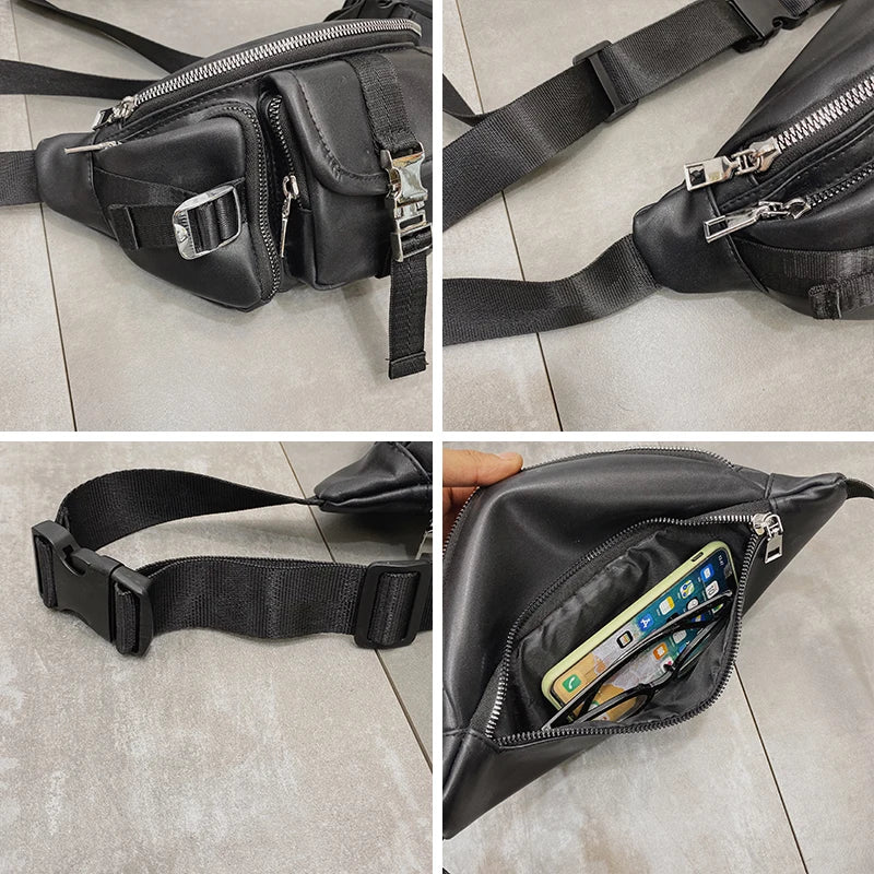 JIEROTYX Waist Bags Punk Hip-Hop Belt Bag Fanny Packs Chest Bags