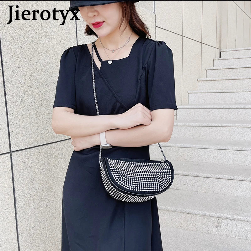 Crystal Chain Crossbody Bag for Women