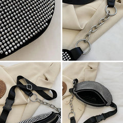 Women Waist Packs Waist Bag Rhinestone Fanny Pack Purse Female Chest Waist Pack