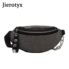 Women Waist Packs Waist Bag Rhinestone Fanny Pack Purse Female Chest Waist Pack