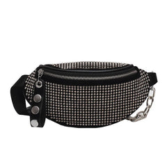 Women Waist Packs Waist Bag Rhinestone Fanny Pack Purse Female Chest Waist Pack
