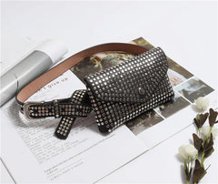 Rivets Waist Pack Fanny Pack Small Women Waist Bag Phone Pouch Gothic