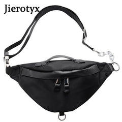 Solid Waist Bag Fanny Packs For Women Chain Strap Punk Female Belt Bag