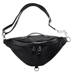 Solid Waist Bag Fanny Packs For Women Chain Strap Punk Female Belt Bag