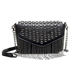 Tassel Diamonds Mini Chain Shoulder Bag Crossbody Rivets