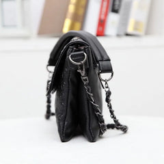 Women PU Leather Skull Handbag Shoulder Bag Chains Rivet